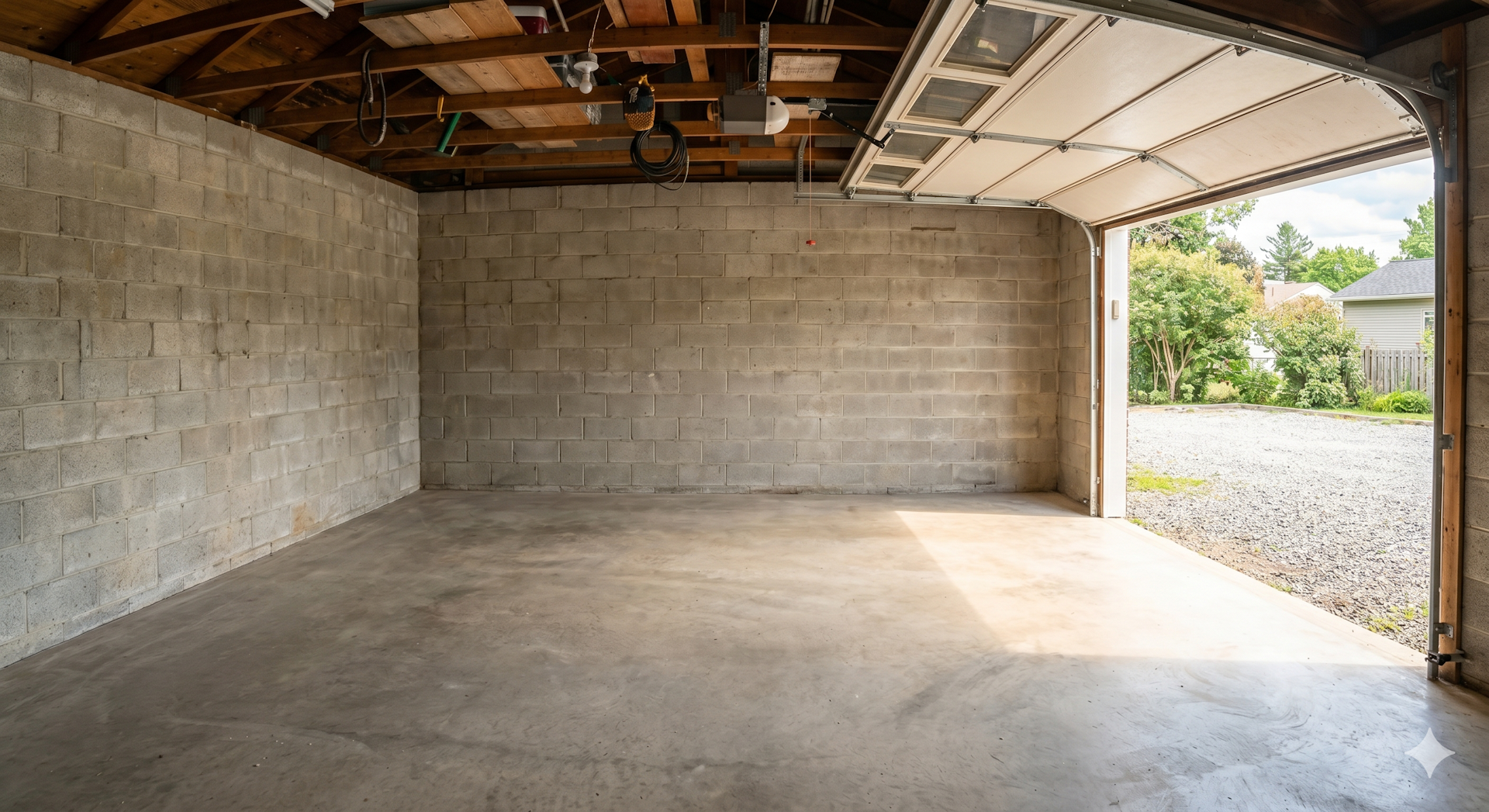 Empty garage after an estate cleanout